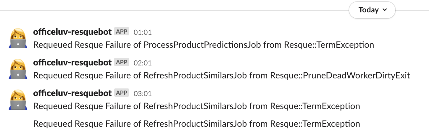 Our resque introspection showing up in Slack